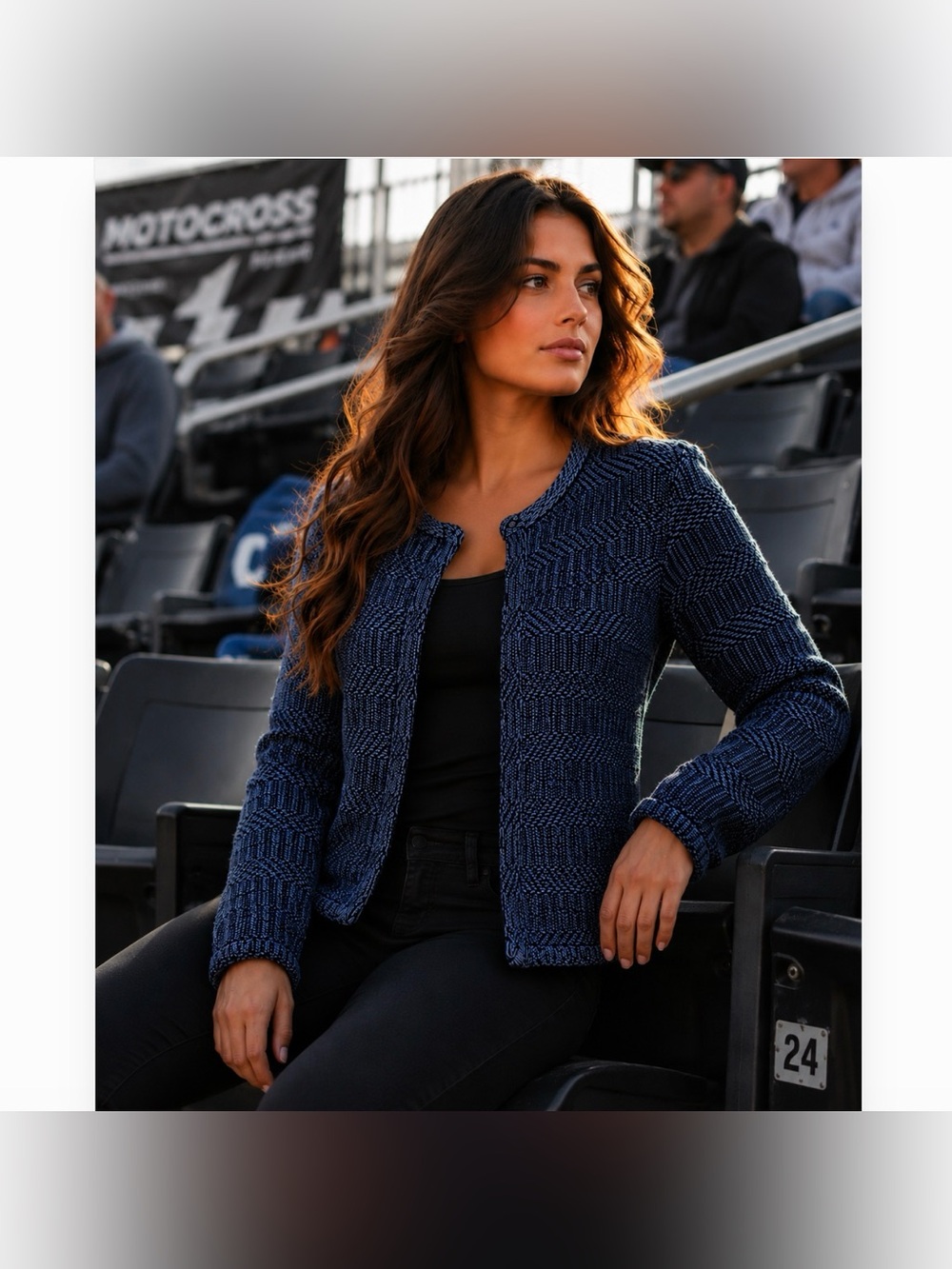 Loft Slate Maze Moto Sweater Jacket Size S Like New